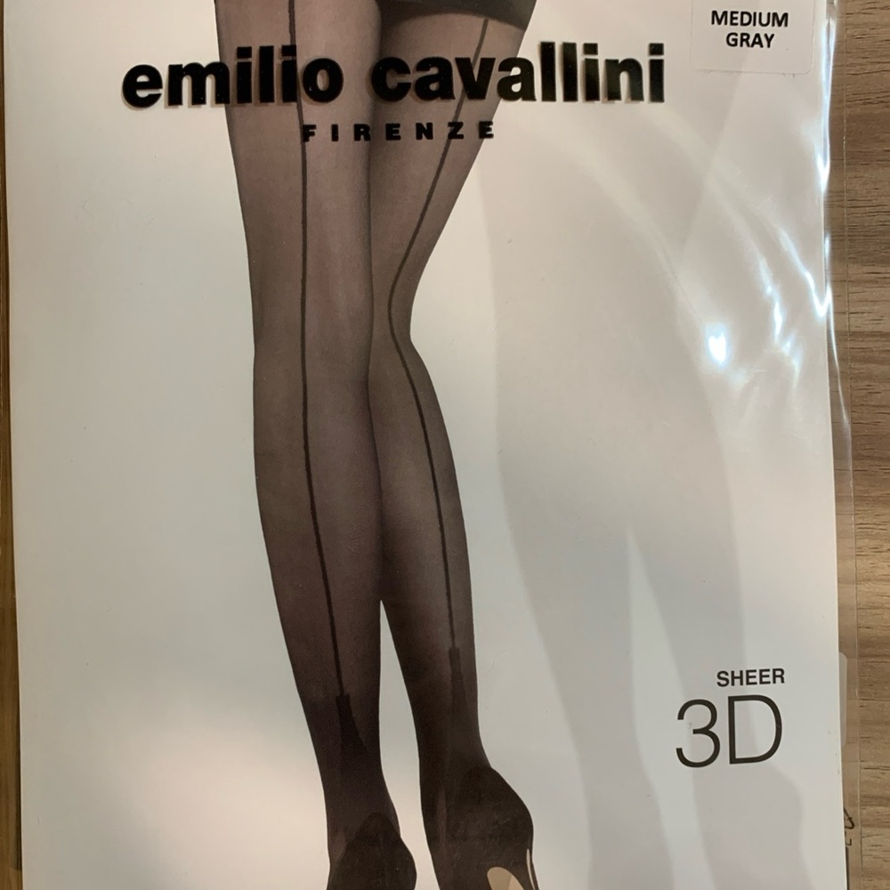 Emilio Cavallini 3D Sheer Tights Medium Large Italy High Waist Control Top M/L